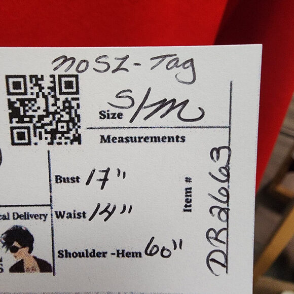 Vintage Red Long Sleeve Maxi Dress Size S/M - Picture 10 of 10